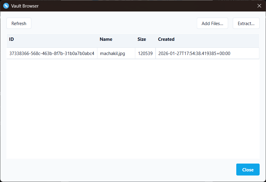 Built-in Vault Browser